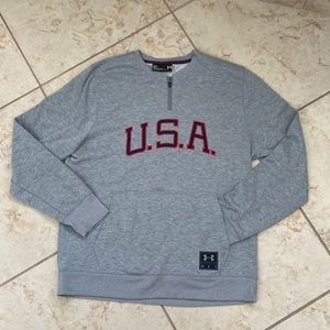 Under Armour 1/4 zip USA sweatshirt (size large)